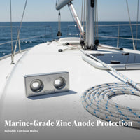 Easy Installation Bolt-on Zinc Anode High-Quality Alloy Zinc Anode Block Electrolysis Protection Block for Yacht Owners, Marina Operators, Shipyard Workers, Saltwater Environments, Freshwater, Brackish Water, Docks