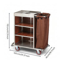 Housekeeping Workstation Trolley with Bag Heavy-Duty Housekeeping Cart