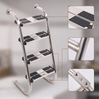 Rust Resistant Stainless Steel Pool Ladder Polished Swimming Pool Ladder Heavy Duty Sturdy