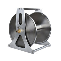 Rust Resistant Stainless Steel Hose Reel Heavy Duty Metal Hose Reel All Weather Garden Supply Easy to Use for Car Wash, Irrigation