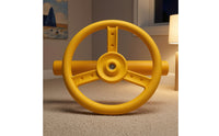Indoor Steering Wheel with Mounting Rod Textured Toy Steering Wheel Mountable Climbing Frame Accessory Easy-Grip for Children, Toddlers, Playroom, Daycare