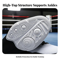 High Pugilistic Shoes Ankle Support Muay Thai Training Boots Anti-Slip Sole Fighting Shoes for Wrestlers, Beginners, Fighting Sports, Fitness, Gym
