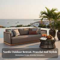 4-Piece Conversation Set Nordic Design Patio Furniture Weather-Resistant Outdoor Furnishing for Hospitality Businesses, Adults, Terrace, Garden, Porch