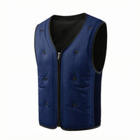 Breathable Mesh Cooling Vest Fitted Sleeveless Zip Vest V-Neck Outerwear Black Trim for Outdoor Wear, Workwear