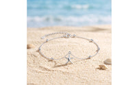 Adjustable Anklet with Sea Star Pendant Minimalist Silver Anklet Delicate Ankle Bracelet Lightweight for Vacation