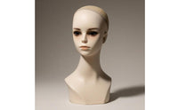 Mannequin Head with Shoulders PVC Jewelry Display Bust Light-Colored