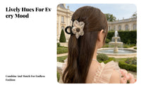 Floral Hair Claw Elegant Design Rhinestone Floral Hair Accessory Versatile Styling Flower Hair Clasp for Women, Girls, Daily Use, Holidays, Festivals