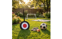 Target Center unrestrictedKick Target Adjustable Strap Hanging Soccer Target Red and White Sports Training Gear Black