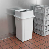 Large Capacity Swing Lid Trash Bin Standard Liners Household Storage Space-Saving for Restaurant