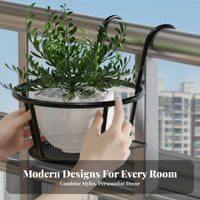 Space-Saving Hanging Planter Easy Installation Railing Shelf Anti-Rust Plant Holder sturdyDuty for Gardeners, Apartment Dwellers, Homeowners, Balcony, Patio, Porch, window sill
