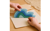 Wooden Wave Stacking Block Layered Child-Led Educational Stacking Toy Rounded Edges Learning Plaything