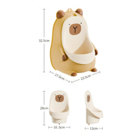 Open-Front Bear-Shaped Wall Urinal Hook Toddler Training Urinal Plastic Standing Pee Coach Easy to Clean for Toddlers