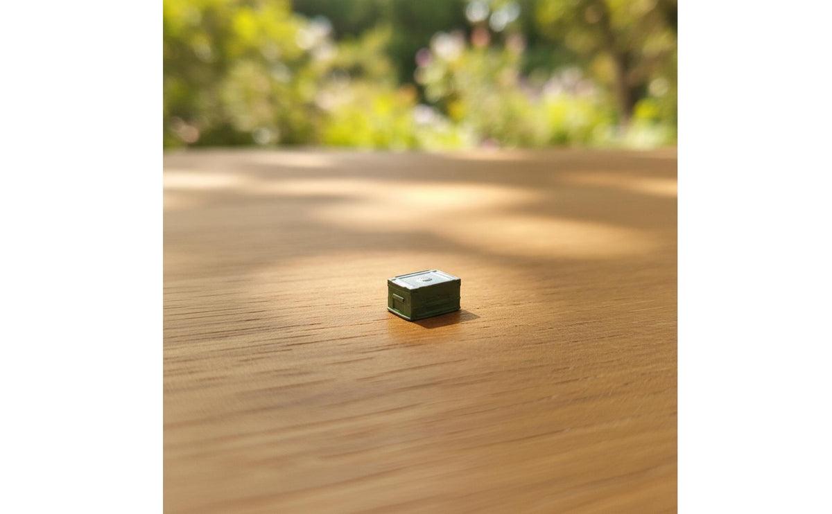 Translucent Miniature Crate with Clear Lid Compact Display Prop for Tabletop Displays