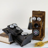 Metal Rotary Dial Phone Model Tabletop Telephone Ornament European-Inspired Vintage Phone Decor Decorative Craft