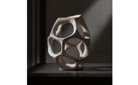 Openwork Sphere Sculpture Abstract Geometric Sphere Ornament Sculptural Decorative Ball for Homeowners, Art Collectors, Entryway