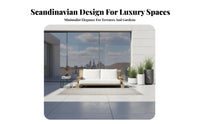 4 Pieces Nordic Design 4-Piece Wood Frame Sofa Set Weather-Resistant Outdoor Furnishings Woven accents Lounge Seating Modern design for Hotel Managers, Homeowners, Families, Garden, Patio, Terrace, rearyard