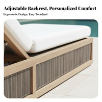 Waterproof Woven Recliner Weather Resistant Lounge Chair Adjustable Backrest Sun Lounger Modern Design for Sunbathers, Homeowners, Hotel Guests, by the swimming pool, Beach, Garden, Backyard