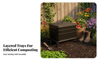 Layered Composting Agent Composter Creates Natural Soil Enhancer Vermicompost Bin Multi-Tray Composting Agent Ery Stackable