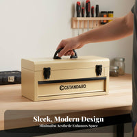 timeless design Handled Cash Box with Tray Secure Latch Storage Container Portable Security Case sturdyDuty for Small Business Owners, Event Organizers, Commercial Use, Office, Market Stall, Travel