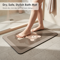 Diatomaceous Earth Bath Mat Quick Dry Non-Slip Absorbent Bathroom Floor Mat