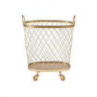 Wire Laundry Basket Large Capacity Rolling Laundry Hamper Breathable Household Storage for Washroom, Bedroom