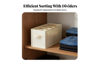 Jeans Storage Box Compartmentalized Pants Organizer Bin Space-Saving Wardrobe Clothes Organizer for Homeowners, Students, Drawer, Dorm Room, Under Bed