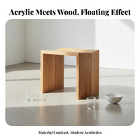 Levitating Dining Table Designer Design Acrylic Leg Wood Table Multi-Functional Acrylic Leg Desk for Professionals, Students, Living Room, Study