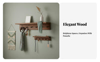 Wall Shelf with Hooks Vintage Aesthetic Coat Rack Space-Saving for Renters