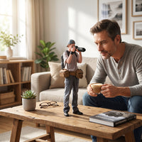 Photographer Figurine Resin Photographer Miniature Collectible Scene Model for Hobbyists