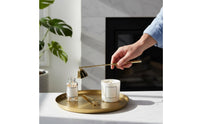 Decorative Candle Snuffer Safe Flame Extinguishing Candle Flame Suppressor Minimal Smoke Long Handle Wick Snuffer Long-Lasting Metal for, Home Decor, Dinner Table, Spa