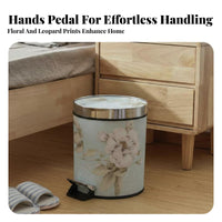 Foot Pedal Trash Can Hands Foot Pedal Garbage Bin Easy to Clean Lidded Step Bin for Hotel Office Workers, Living Room, Bedroom, Washroom