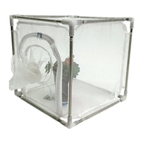 Cube-Shaped Breeding Enclosure 35 Cm Size Rearing Enclosure Framed Mesh Habitat for Laboratory Use