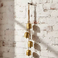 Hanging Bell with Rope Vintage-Style Bell with Rope Rustic Ornament for Farmhouse Decor, Door Wreath, Christmas Tree