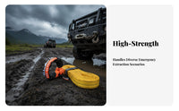 High Breaking Strength Soft Rope Heavy-Duty Synthetic Rope Lightweight and Safe Towing Equipment Long-Lasting for Away from the Road-Highway Enthusiasts, ATV/UTV Operators, Rescue Personnel, Winching, Emergency Situations, Camping