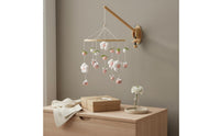 Nordic Design Flower Bee Mobile Nature Themed Bee Crib Mobile Soothing Bells Baby Bed Chime Soft Sound for Newborns