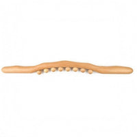 Handheld Wooden Massage Stick Tapered Beaded Massage Stick Polished Physical Wellness Tool Portable