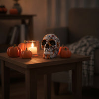 Skull Figurine Tabletop Skull Statue Sculpture Gothic Decor Spooky for Goths, Halloween, Mantel Displays