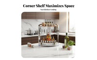 Space-Saving Triangular Countertop Organizer Rust-Proof Multi-Tier Countertop Shelf Long-Lasting Kitchen Organizer Easy to Clean for Home Cooks, Office Workers, Small Apartment, Bathroom, Cupboard, Craft Room