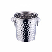Hammered Stainless Steel Ice Bucket Easy to Gleaming Metal Champagne Bucket Cooling Stainless Steel Beverage Chiller for Restaurants, Party