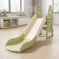 Indoor Slide with Basketball Hoop Multifunctional Slide with Basketball Hoop Climber Playset for Young Children, Playroom, Living Room, Bedroom