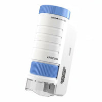 Easy to Carry Sample Microscope Adjustable Focus Kids Microscope 200x Magnification Science Kit for Students, School Projects, Classroom