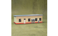 4 Pieces Pre-Printed Station Building Kit Miniature Railway Station Building with Wall Panels Detachable Model Realistic for Modelers