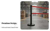 Heavy-Duty Base Retractable Belt Stanchion Long-Lasting Construction Stainless Steel Queue Post Portable Retractable Belt Barrier Non-Slip Bottom for Venue Managers, Security Personnel, Business Owners, Shopping Malls, Exhibition Halls, Retail Shop S