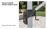 LED Cantilever Umbrella 50+ Protection Offset Umbrella with Lights Crank and Tilt 360-Degree Rotation Degree Rotating for Homeowners, Terrace, Deck