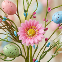 Artificial Easter Egg Branch Festive Atmosphere Artificial Easter Egg Arrangement Colorful Spring Table Decoration for Families, Home, Kitchen, Office