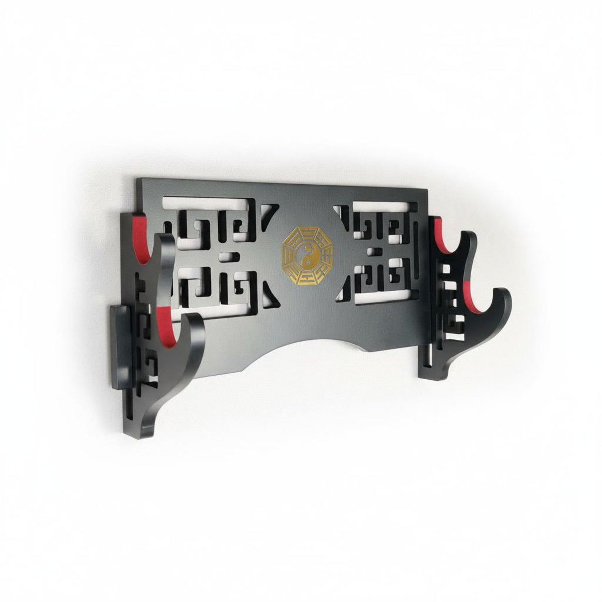 Tai Chi Bagua Pattern Chinese Design Rack Classical Design Wall Mounted Blade Rack Sturdy Construction Blade Wall Mount Heavy Duty for Dojo