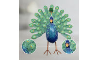 Garden Fowl Statue Outdoor Peacock Sculpture Hand-Painted Garden Statue for Patio