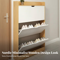 Entryway Footwear Storage Unit Space-Saving Design Tip-out Footwear Storage Unit Dust-Resistant for Apartment Dwellers, Homeowners, Narrow Areas