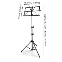 Foldable Music Stand Includes Carrying Bag Portable Sheet Music Stand Heavy Duty Musical Instrument Accessory for Students