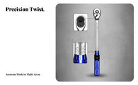 72-Tooth Ratchet Adjustable Tension Wrench Non-Slip Grip Pre-Set Tension Wrench Chrome Vanadium Steel for Mechanics, DIYers, Car Repair